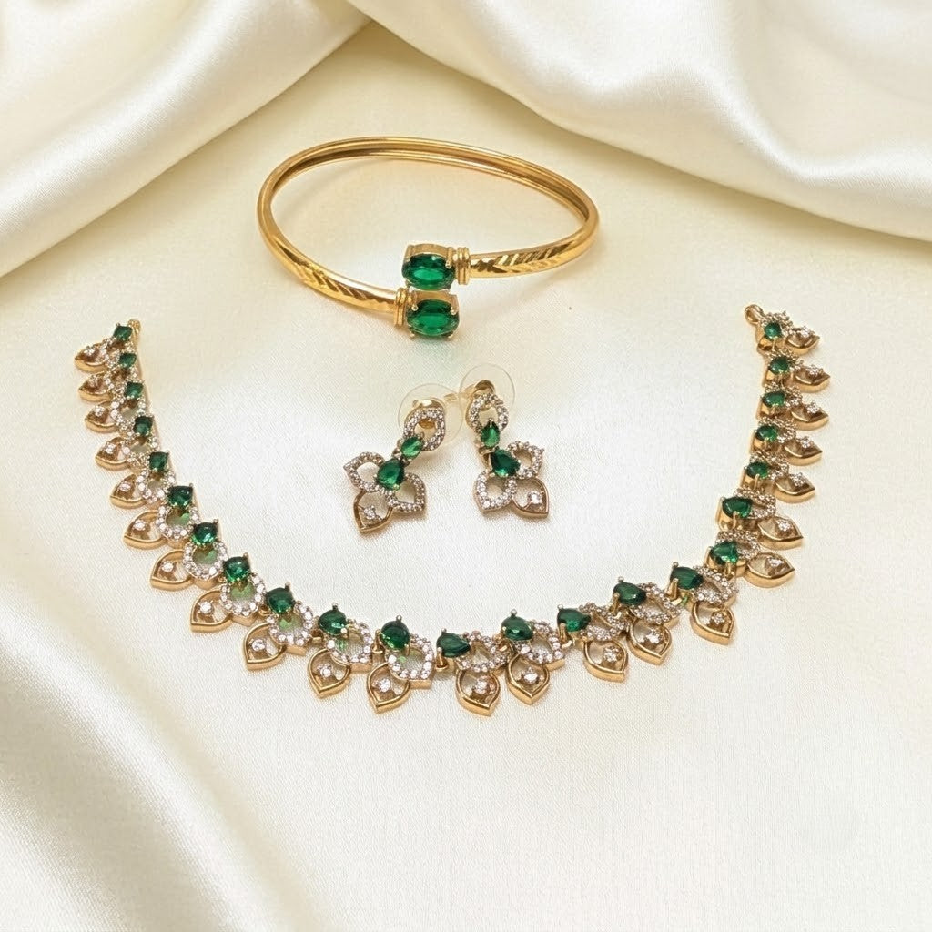Gemstone AD Partywear Combo Necklace Set