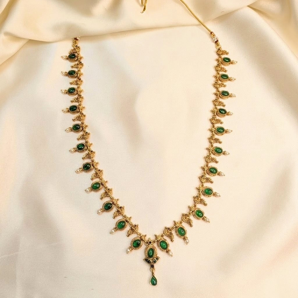 Kemp Traditional Long  Haram Necklace