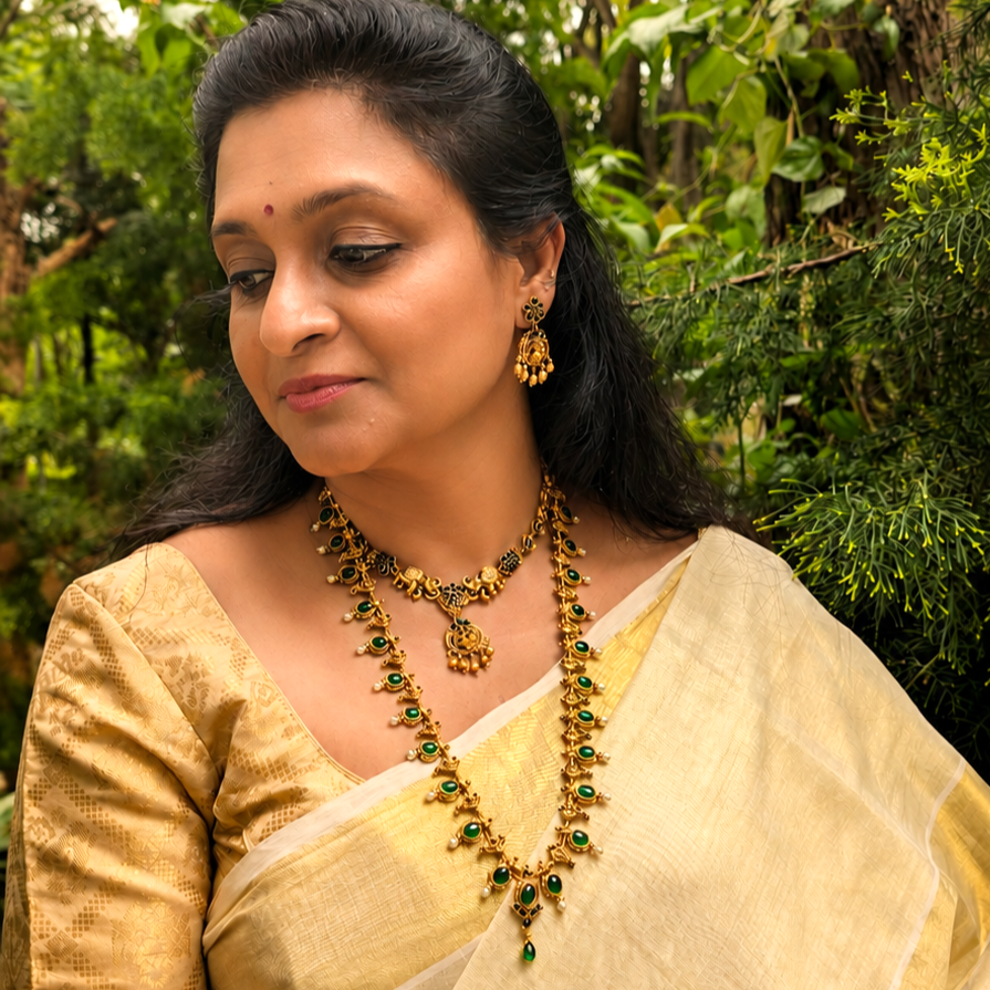 Kemp Traditional Long  Haram Necklace