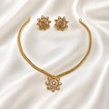 AD Floral Pendant Attigai Necklace Set