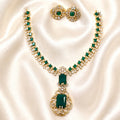 Emerald Drop Victorian Partywear Necklace Set