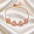 rose gold partywear chic floral swaroskki bracelet