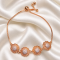 Chicory Rose Gold American Diamond Slider Bracelet