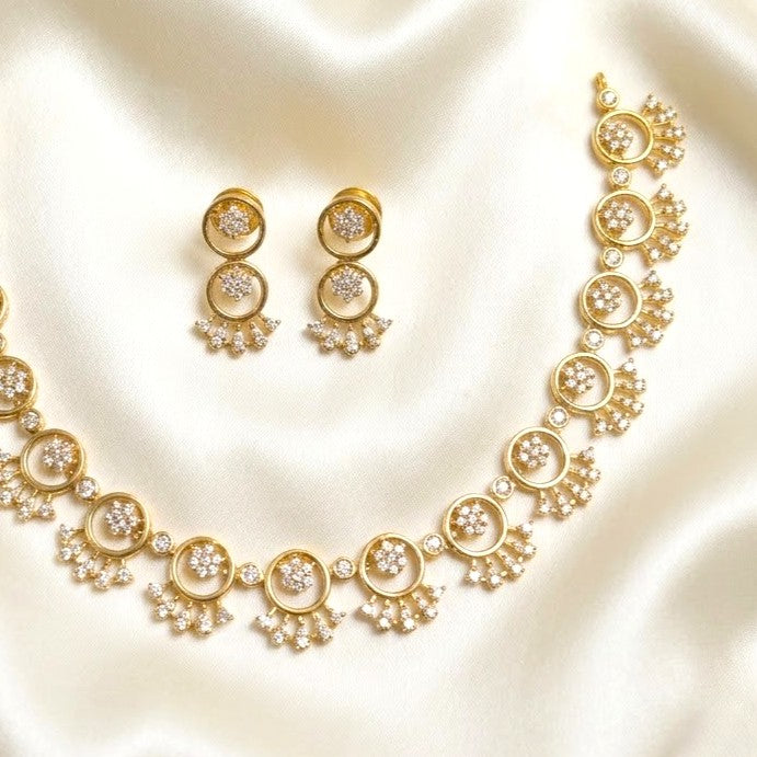Circle Diamond Replica Necklace Set