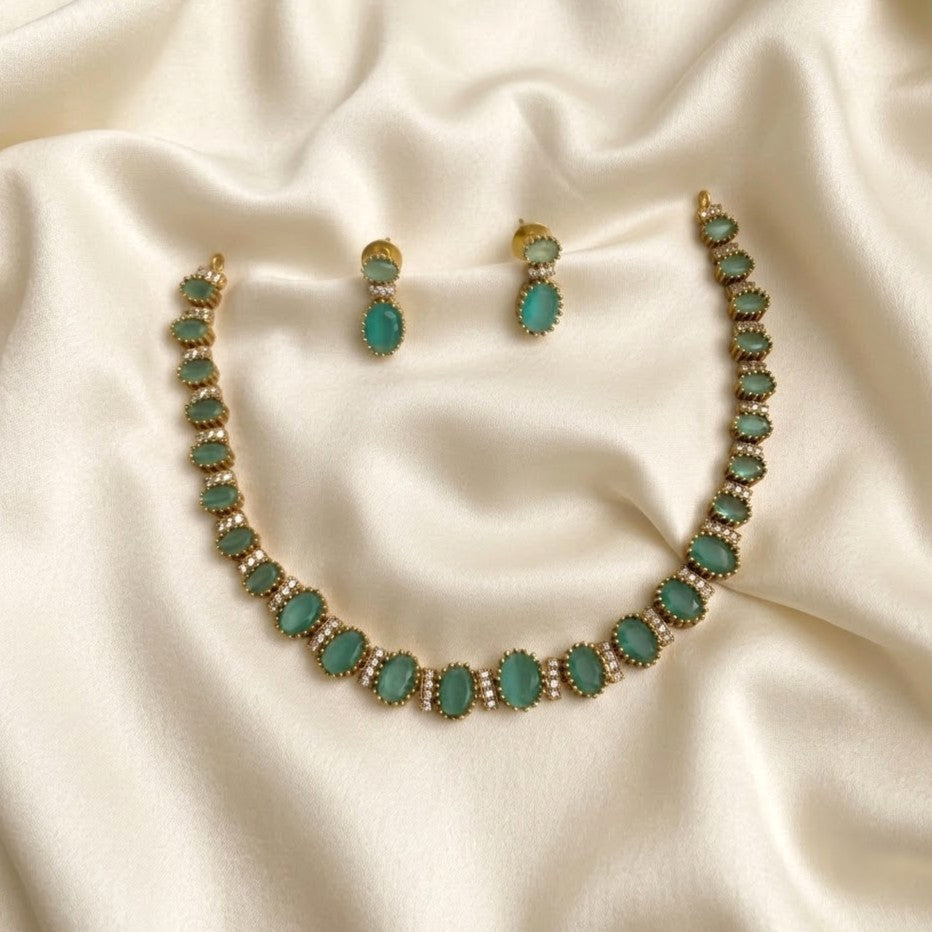 Polki Replica Victorian Partywear Necklace Set