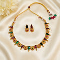 Enamel Palakka Design Necklace Set