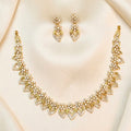 Arhoha Traditional Gold Plated Diamond Replica Partywear Floral Necklace Set