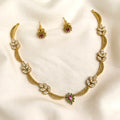 Floral AD Antique Gold Necklace Set