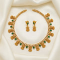 Gemstone Antique Lakshmi Kemp Necklace Set