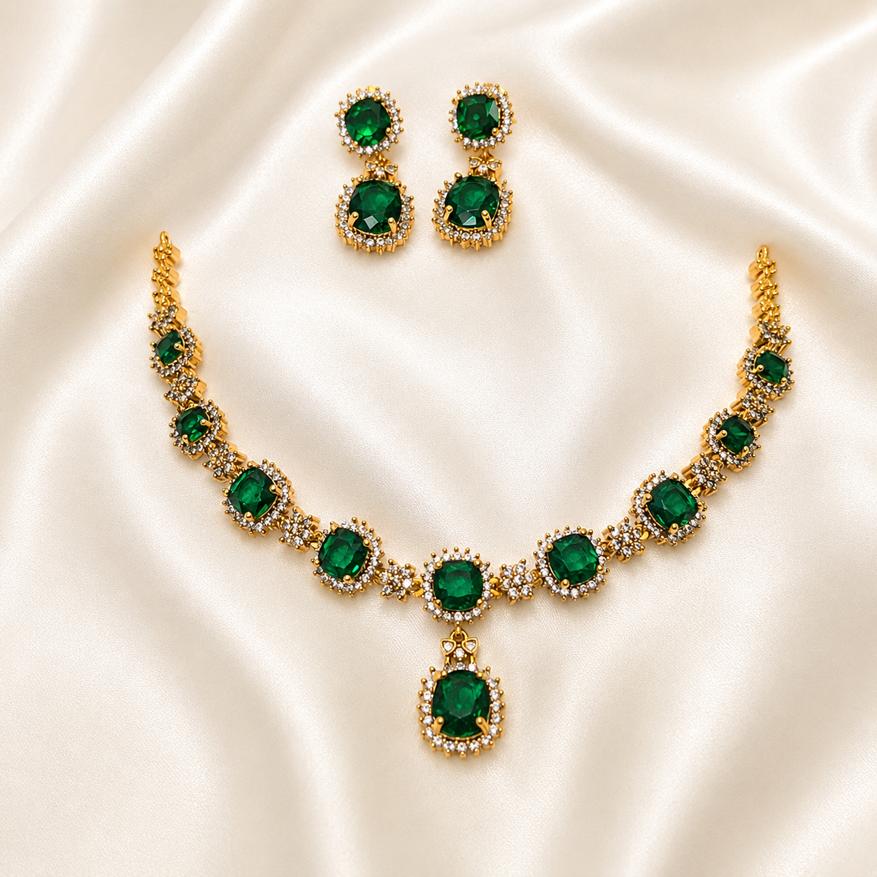 Victorian AD Gemstone Replica Necklace Set