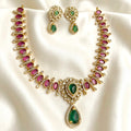 Drop Pendant AD Ruby Victorian Necklace Set