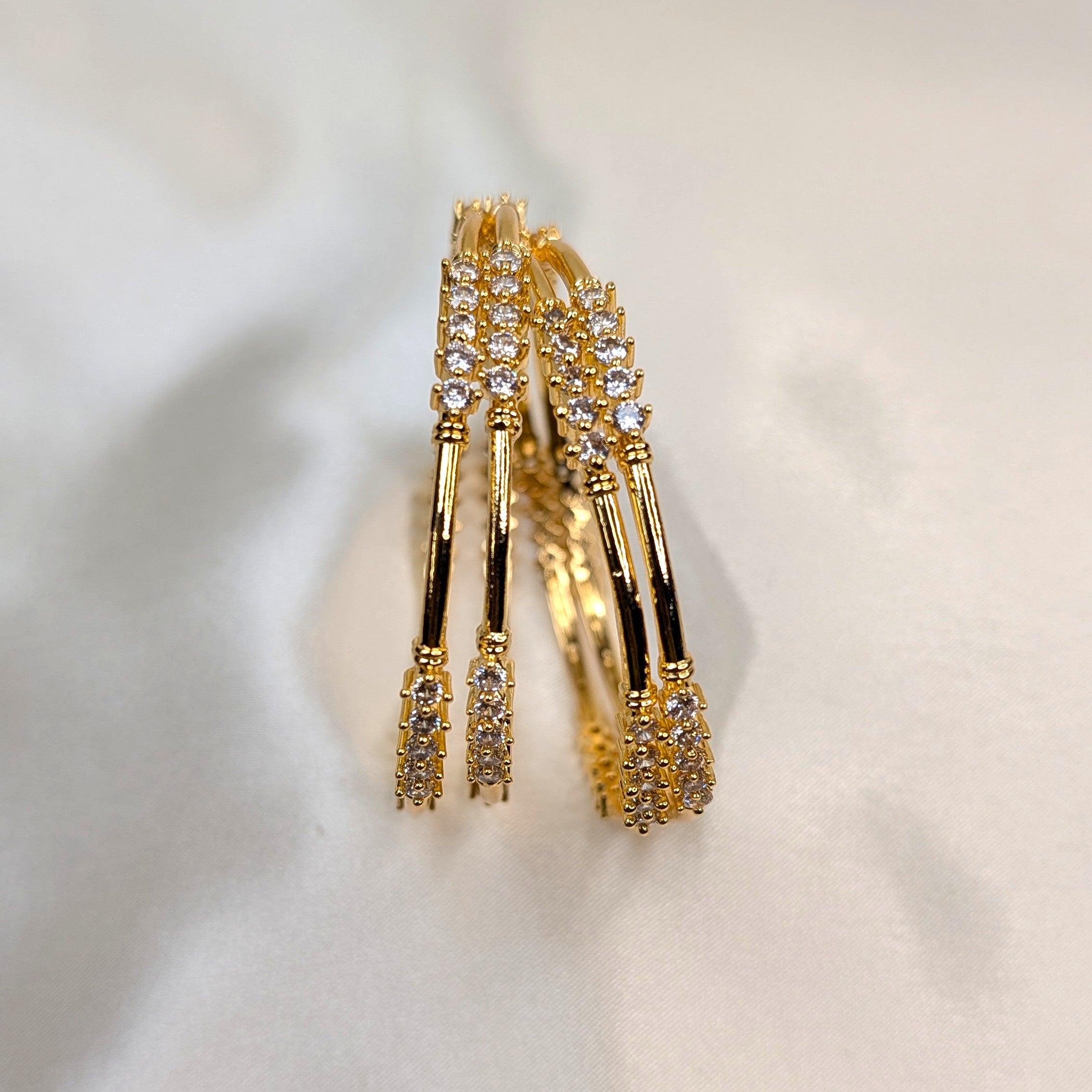 Gold Plated Diamond Replica Bangle Sets