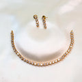 Diamond Replica Gold Plated Tennis Necklace Set