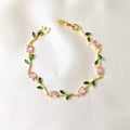 Antique Gold AD Floral Vine Bracelet