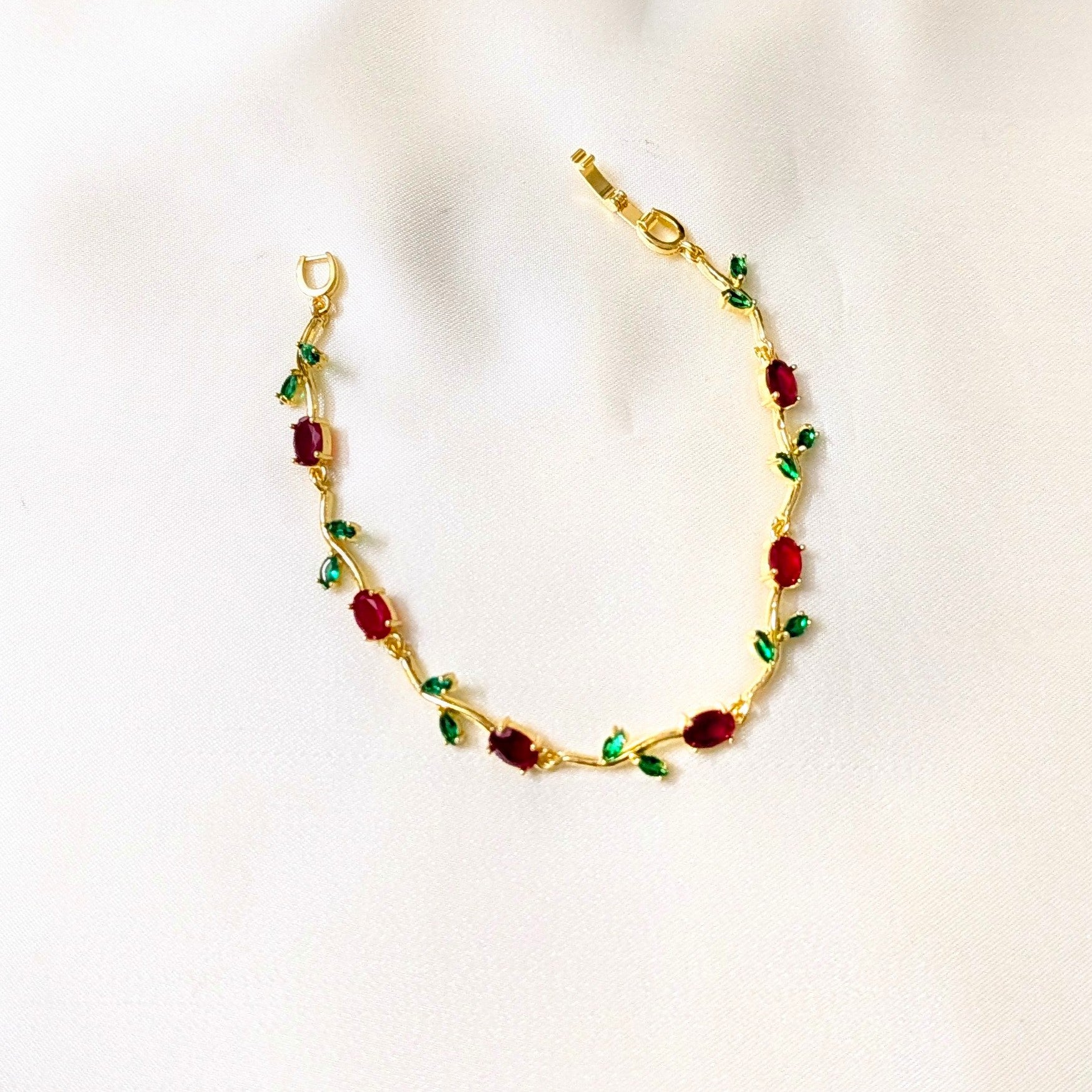 Antique Gold AD Floral Vine Bracelet