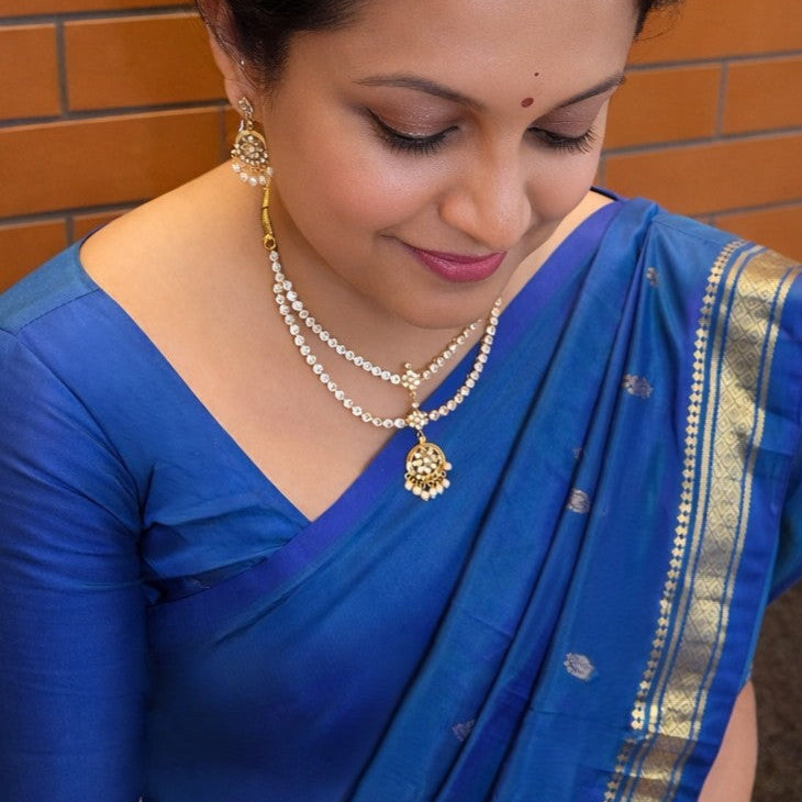 Vintage Double Layer Attigai Necklace Set