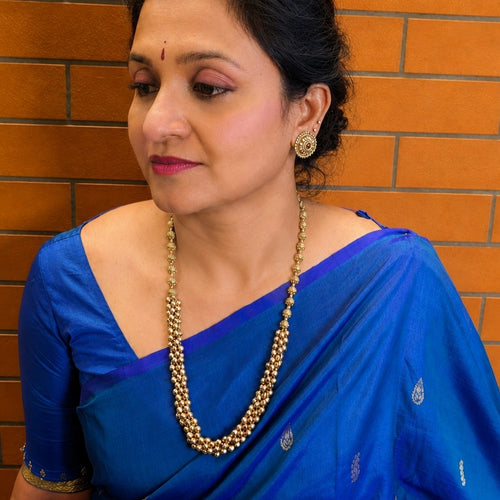 Antique Gold Ghungroo Long Necklace Set