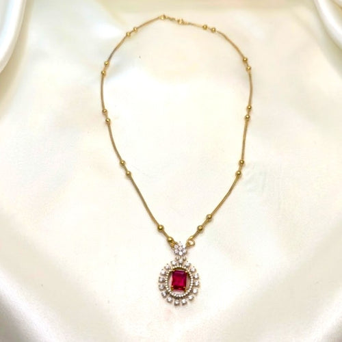 Arhoha Simple American Diamond Pendant Chain